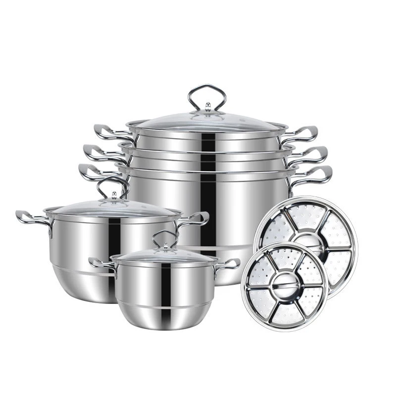 

high quality with handle restaurant stainless steel nonstick cookware sets, Customized color