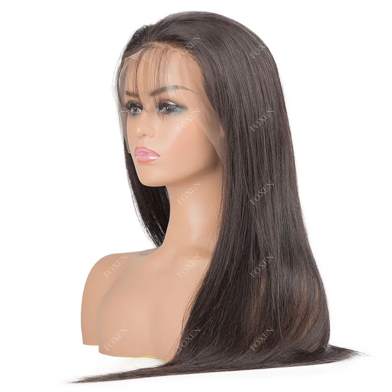 

Foxen Perruque De Cheveux Humains Vierge Couleur Maron Moyenne Indien Vrais Perruque Cheveux Humain Full Lace Wig Transparent