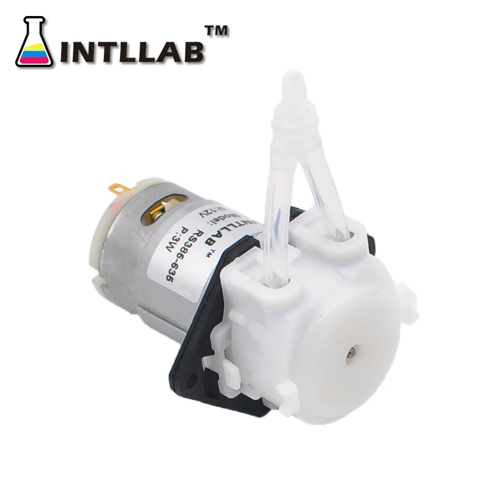 

INTLLAB 12V DC pumps DIY Peristaltic Liquid Pump Dosing Pump 2~17ml/min for Aquarium Water Lab Analytical