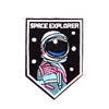 science theme embroidery badges earth planet space telescope suit explorer custom patches embroidered