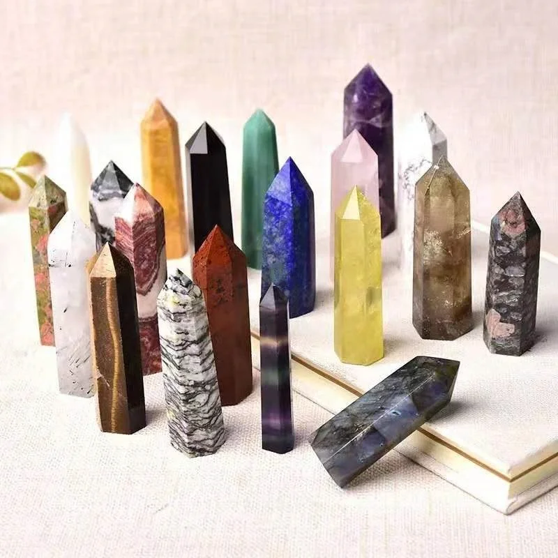 

Healing Crystal Wands Amethyst Crystal 6 Faceted Reiki Chakra Meditation Therapy crystals healing stones, As the picture shows
