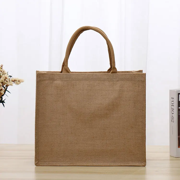 

wholesale eco friendly sac jute tote shopper bag,blank DIY jute shopping bag for groceries
