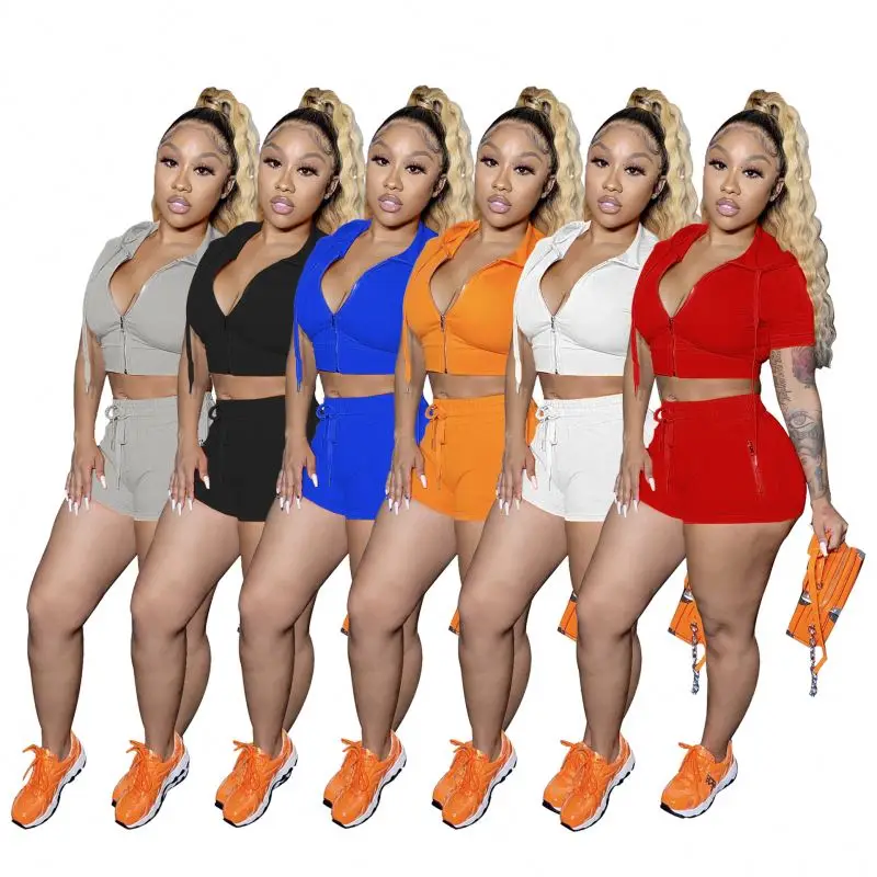 

Latest Desi Women Outfit Breathable Two Piece Sport Spring Jogging Sets Clothing Woman Biker Ladies Short 2 Two Piece Set Outfit