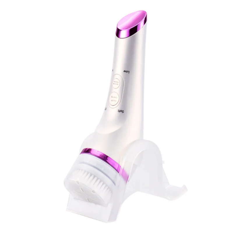 

Top Selling Face Cleaning Device Portable Sonic Facial Cleansing Brush Ultrasonic Silicone Facial Cleansing Brush Face Clean, White+purple