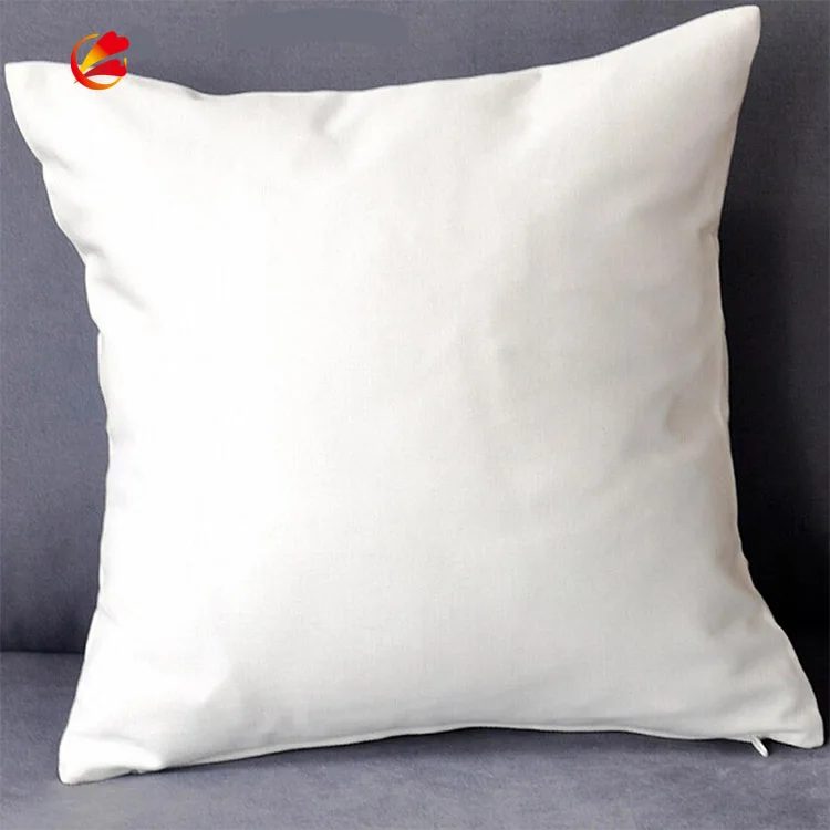 Plain White Color Pure Cotton Twill Cushion Cover With Hidden Zip For Custom/diy Print Blank
