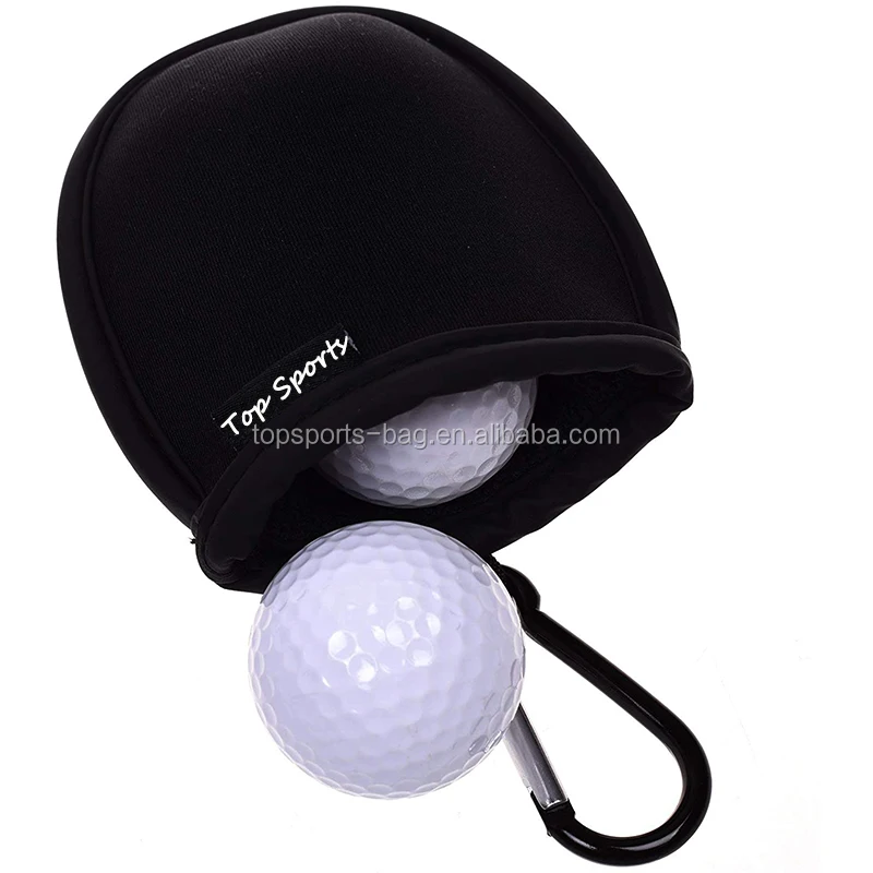

Portable Pocket Golf Ball Washer Pouch Neoprene Golf Ball Cleaner Pouch with Carabier, About 100 colors you can choose