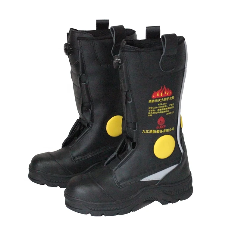 

Professional Hot Sale Newest Design Fire Fighting Safety Shoes For Fireman, Black