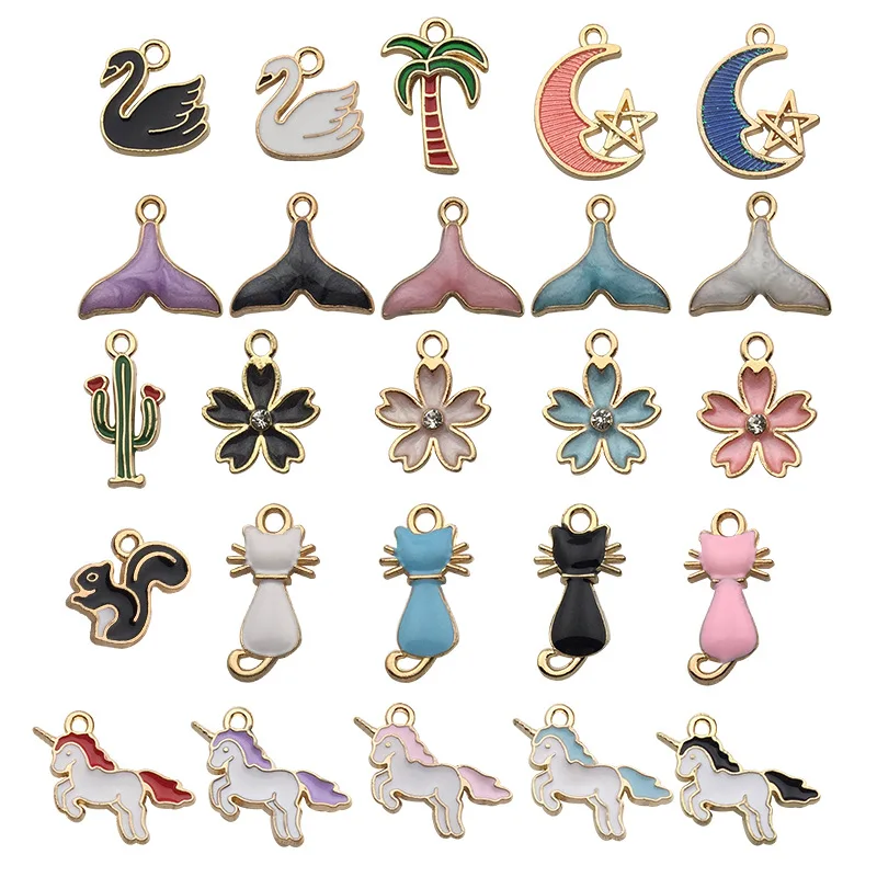 

53 pcs Gold Plated Enamel Mixed Ocean Beach Charms Pendant for Jewelry Making Necklace Bracelet Jewelry Accessories Charms