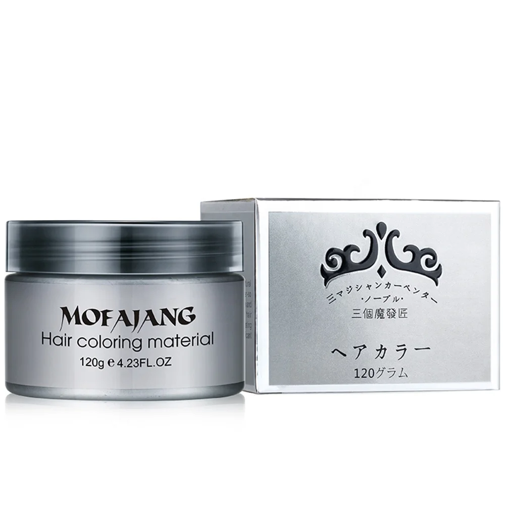 

Private label temporary hair styling pomade control mofajang hair clay color wax for men, Grandma grey, black, grandpa white, gold