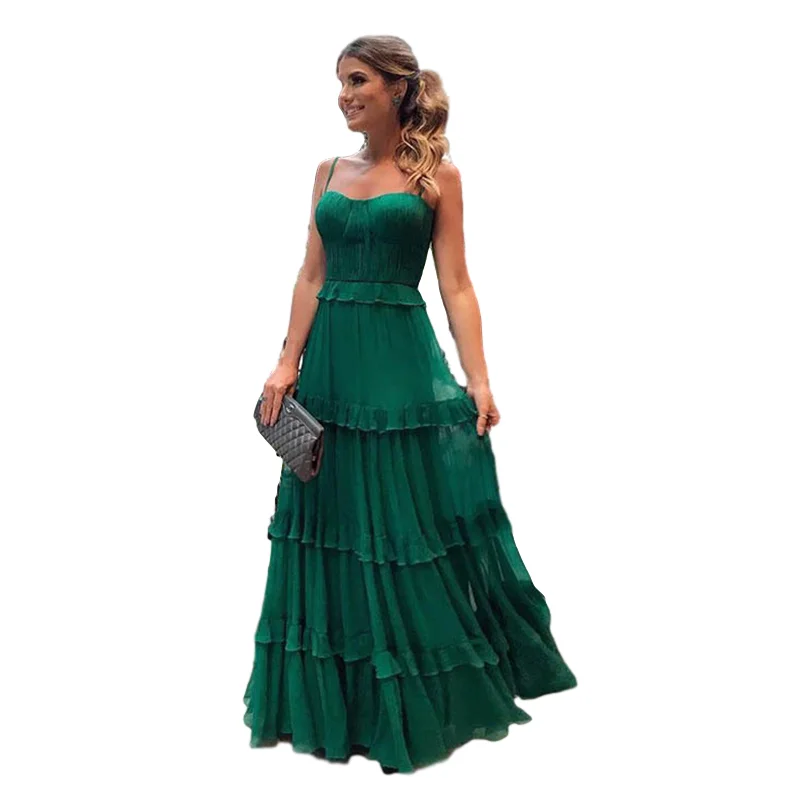 

2020 New Fashion Women's Slim Sexy Sleeveless Sling Elegant Evening Dress Long skirt