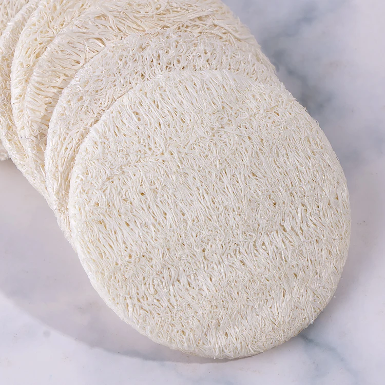 

Biodegradable Washable Face Cleansing Reusable Exfoliating Loofah Pads For Face, Natural loofah color