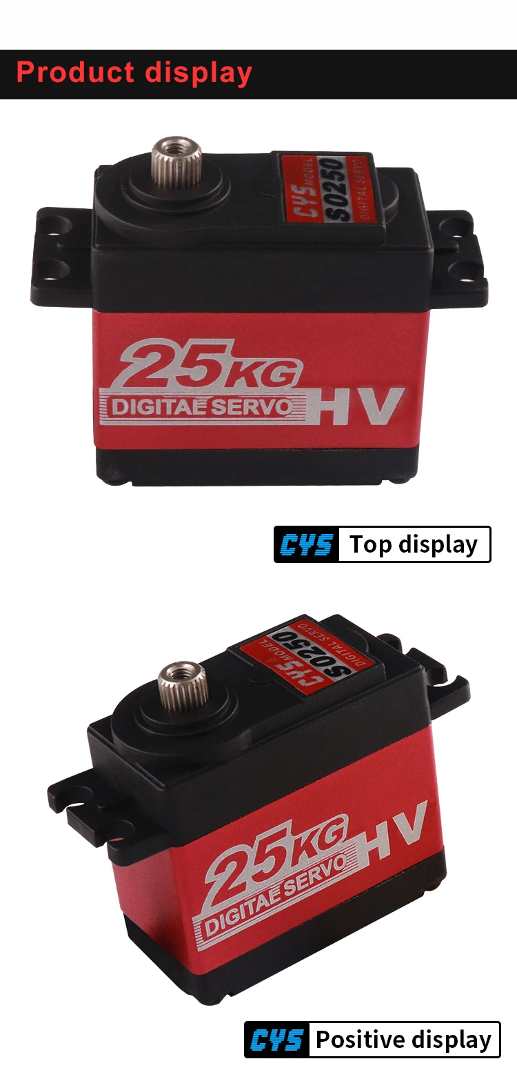 Cyss0250 62g 25kg 25t Standard Waterproof Digital Iron Core Servo With