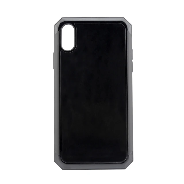 

Hot selling plastic grooved shell phone case for iPhoneXR two in one adhesive material case