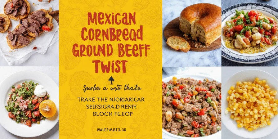 Various spice blends arranged near cornbread ingredients