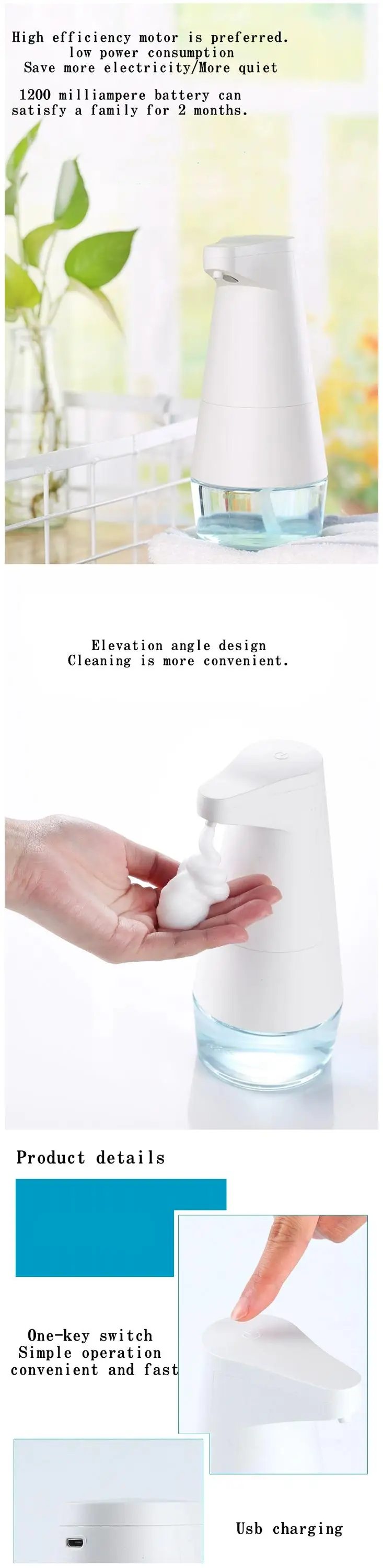 330ml infrared induction automatic foam dispenser liquid foam hand washing device