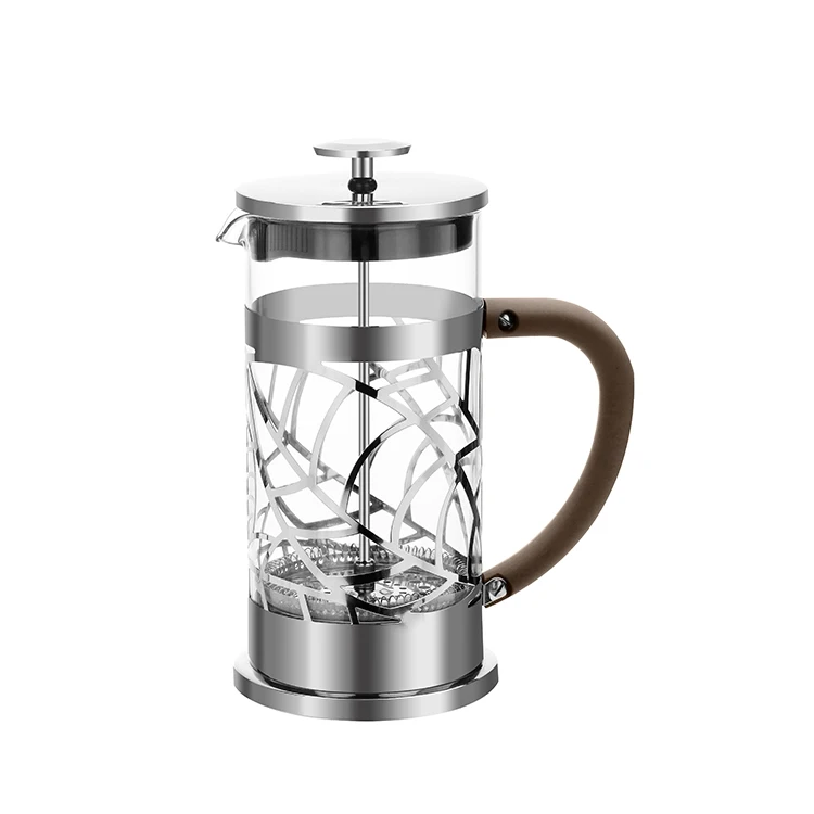 

HOT Sale 800ml Glass HighTemperature Resistance Stainless Steel French Press, Customized