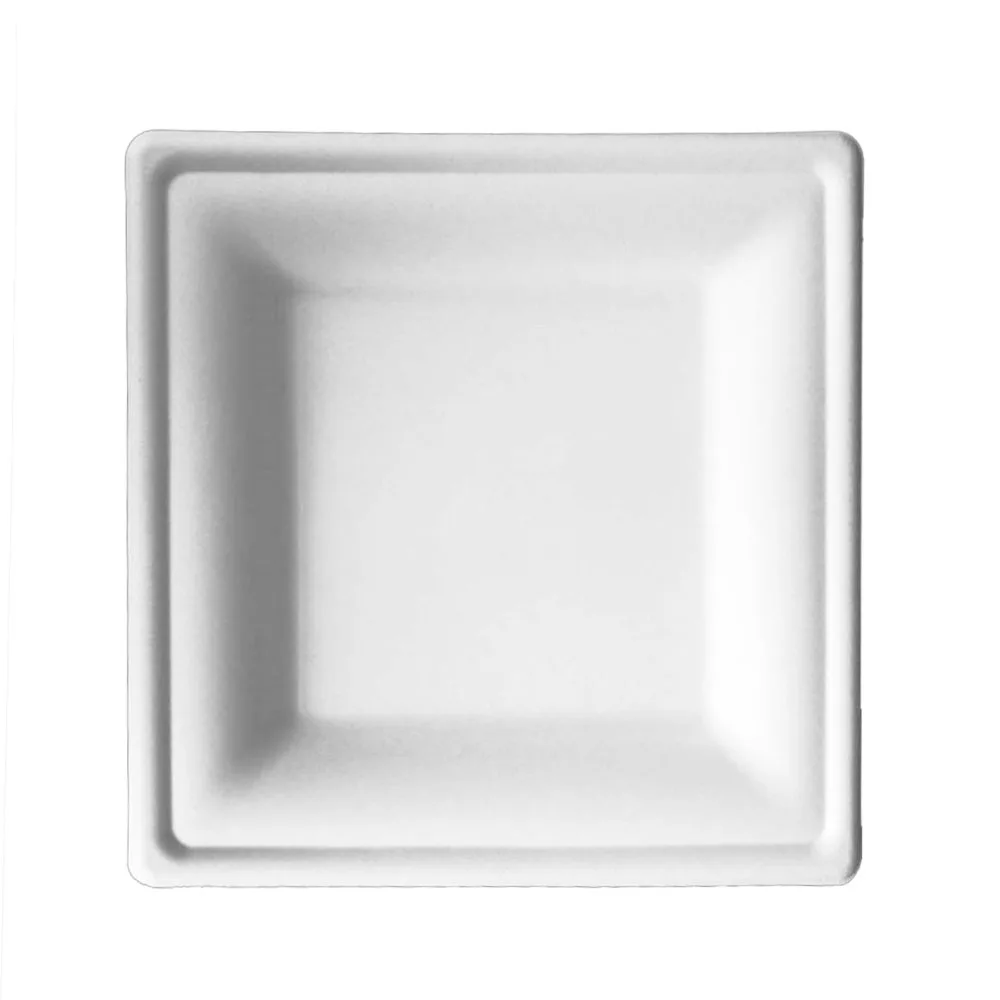 

Water proof renewable bamboo fiber 10 inches compostable bio dish, White or light yellow