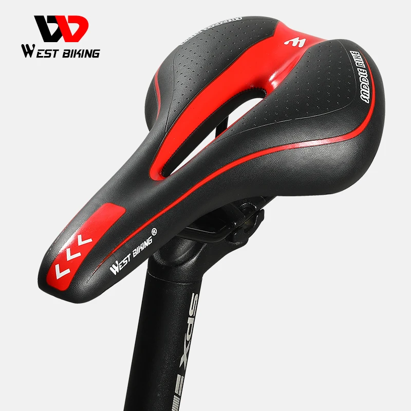 

LIETU Gel Bicycle Seat Cushion Mountain Bicycle Saddles Parts Sela Bike Ciclismo Comfortable Mountain Bike Saddle, Red , white, blue, green