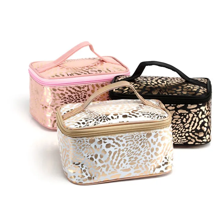 

European and American hot style leopard print water proof nylon make up bag