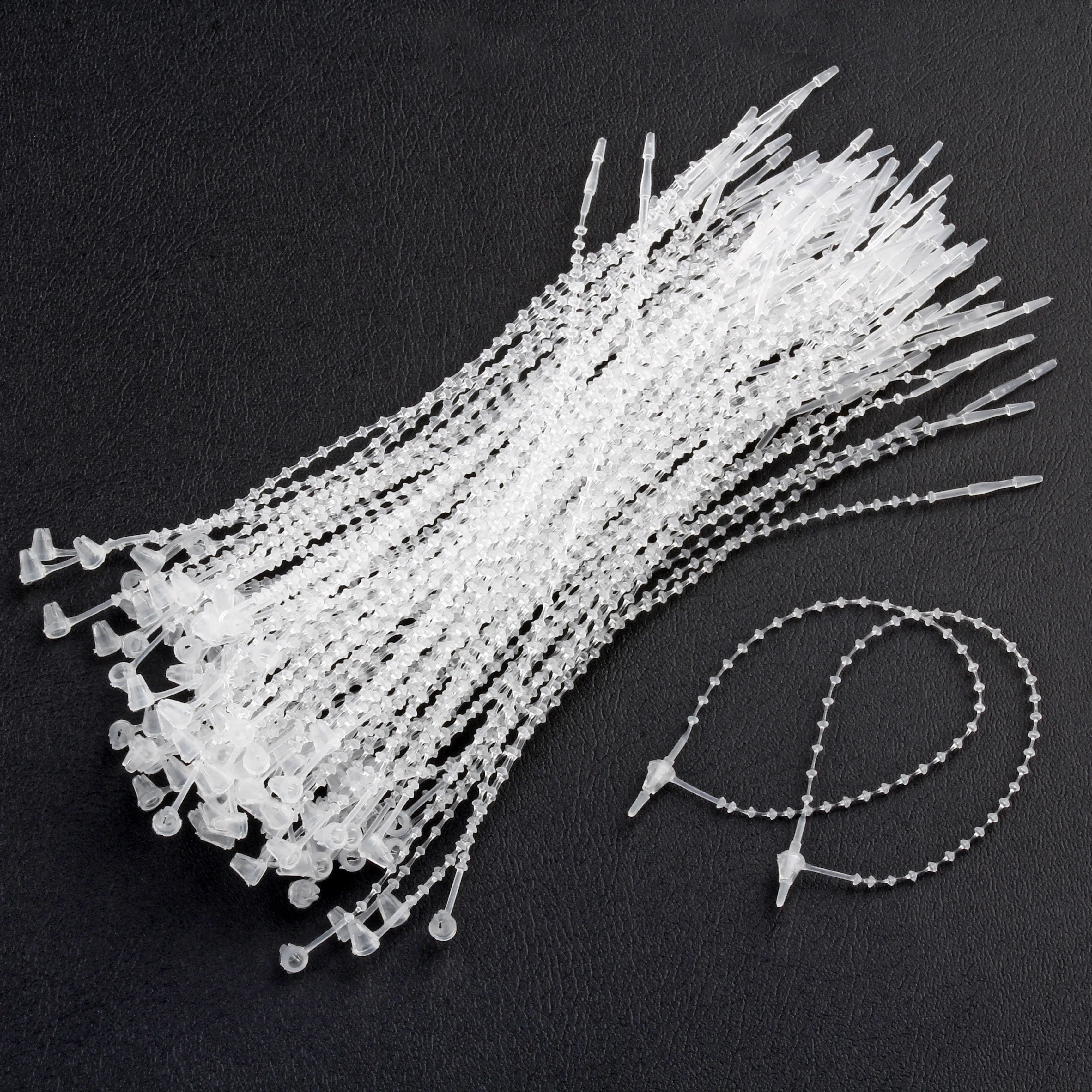 

5 inch 1000Pcs Lock Pin Security Loop Commodity Clothes Price Label Tagging Pin Plastic Bead Chain Bead With Hanging Logo Rope