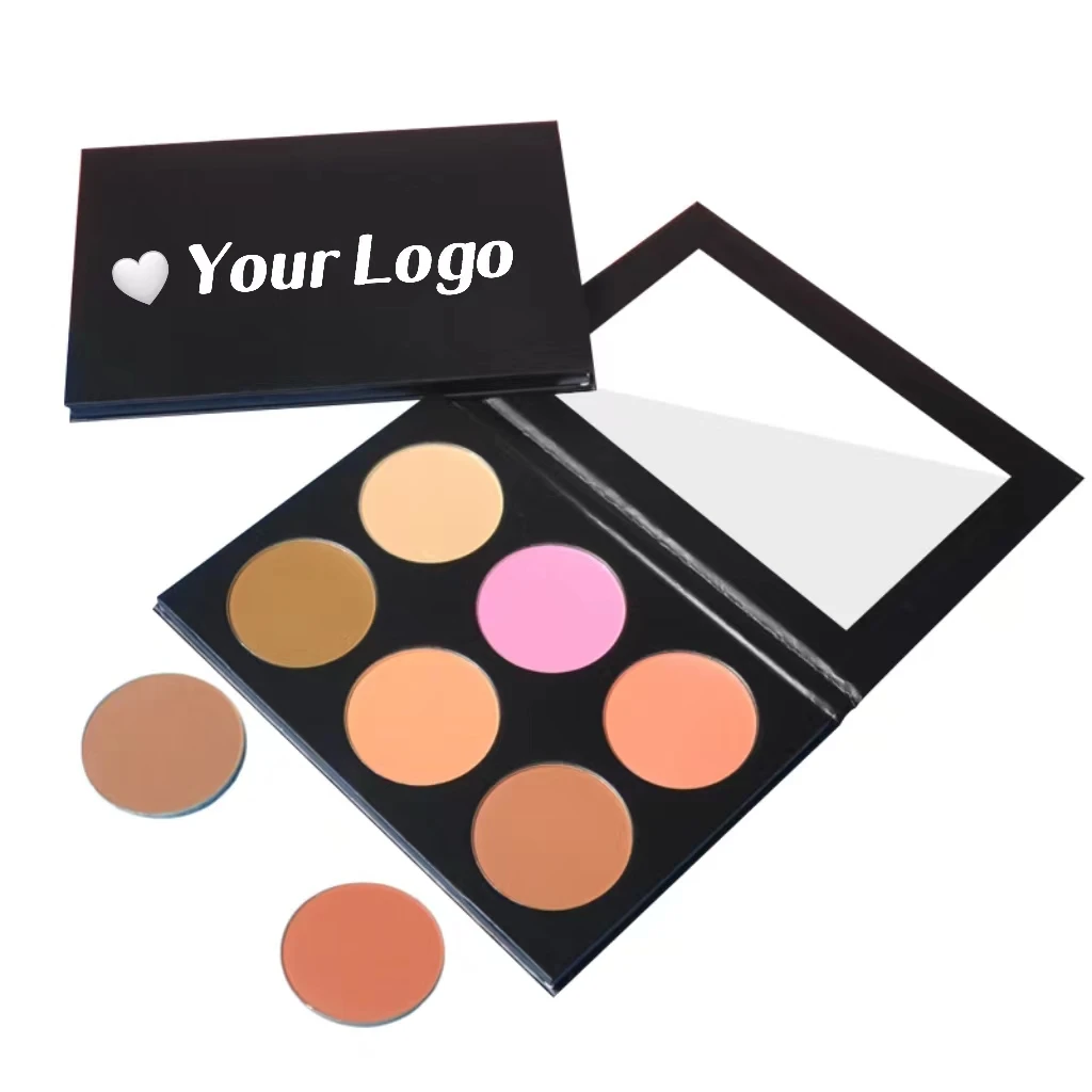 

Custom Label High Quality Blush And Contour Palette Private Logo Contouring Pallet Makeup For Dark Skin