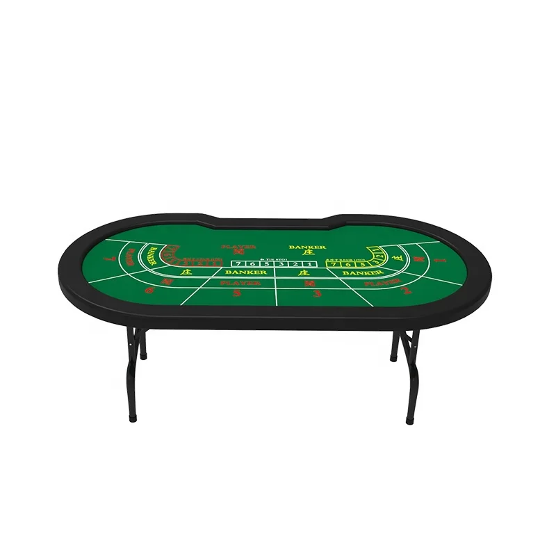 

YH 10 Players 5CM Thickness Square Foldable Legs Gambling Baccarat Playing Poker Table For Sale