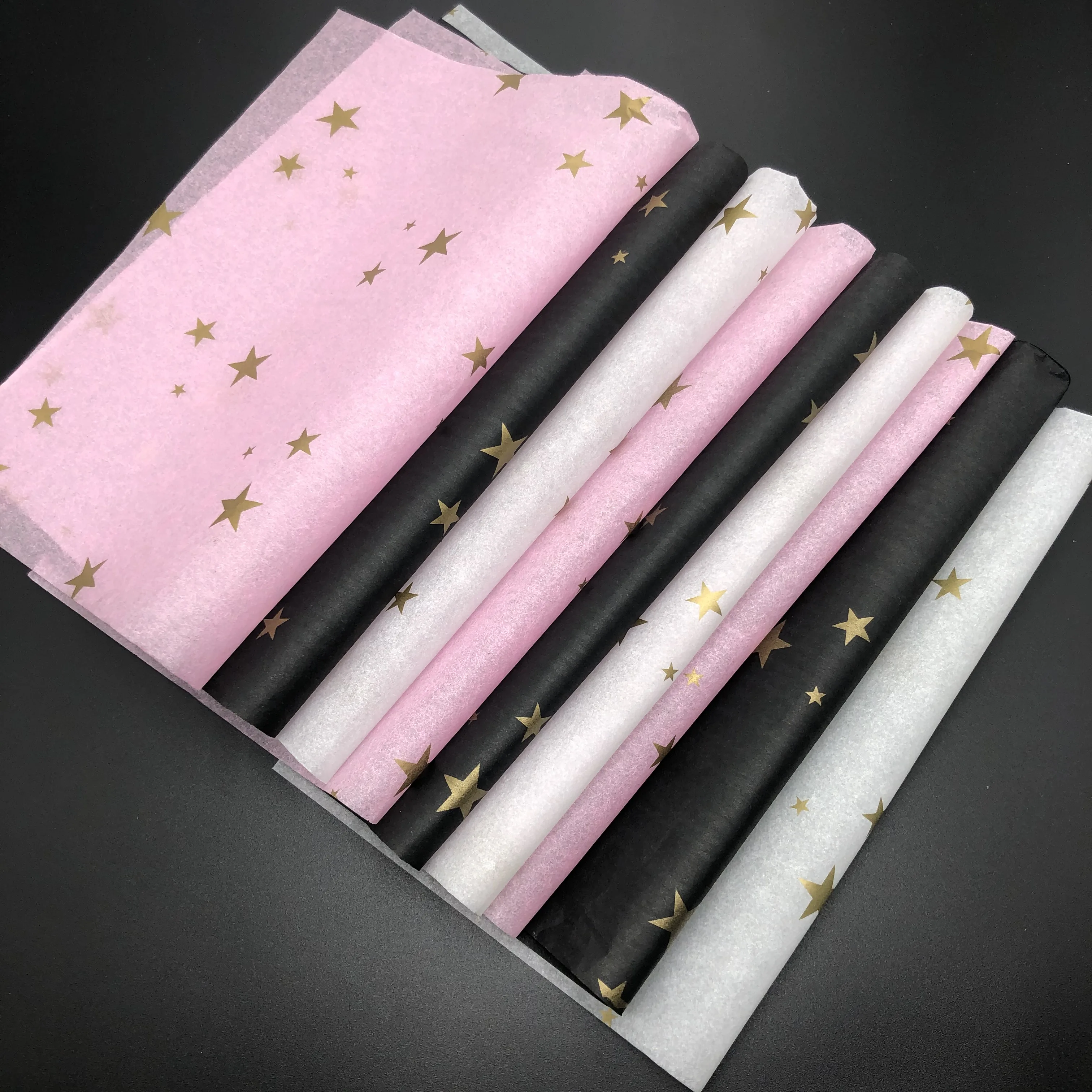 
Best Selling 17gsm 75*50cm black logo white tissue wrapping paper malaysia 