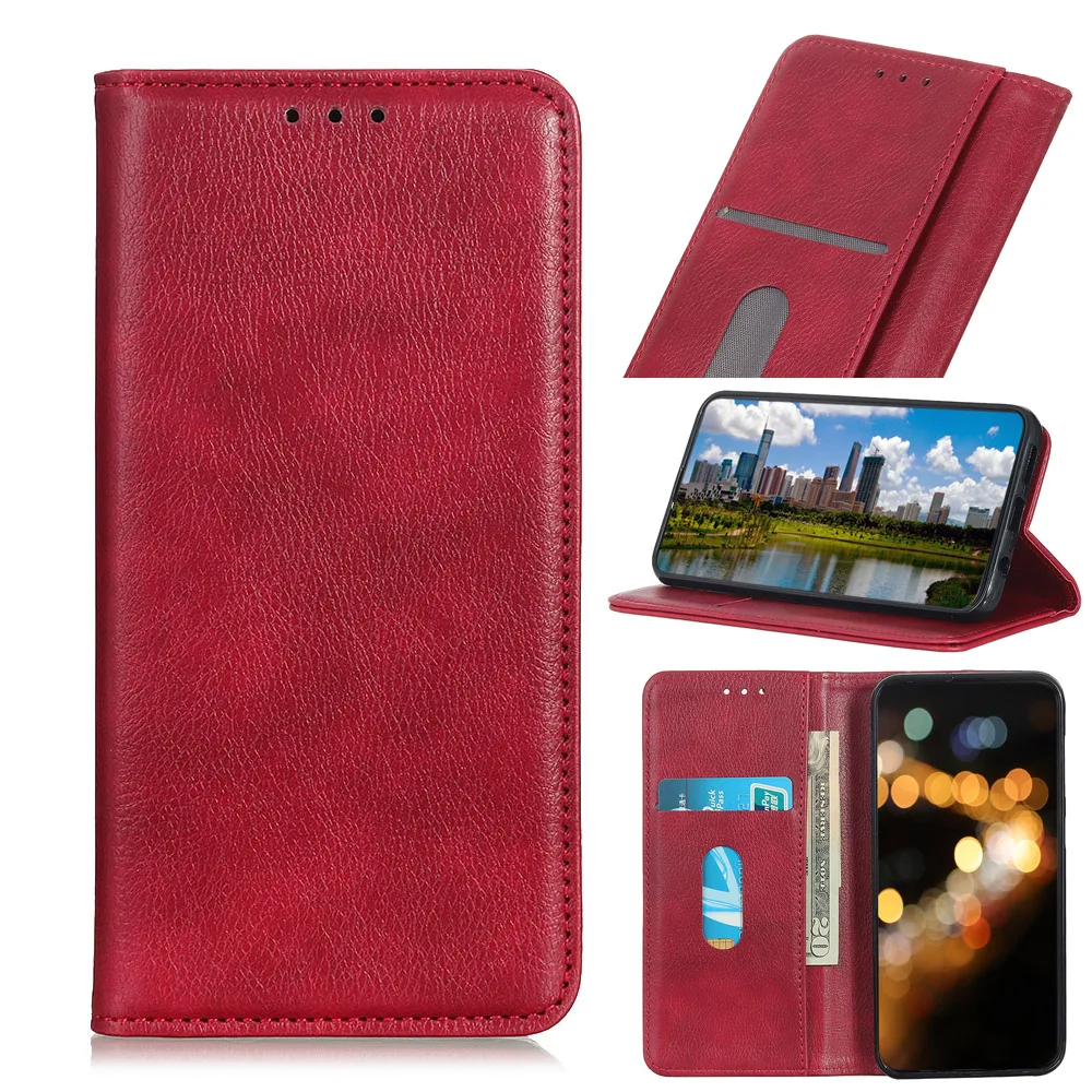 

Litchi PU Leather Flip Wallet Case For Motorola Moto G POWER 2022 With Stand Card Slots, As pictures