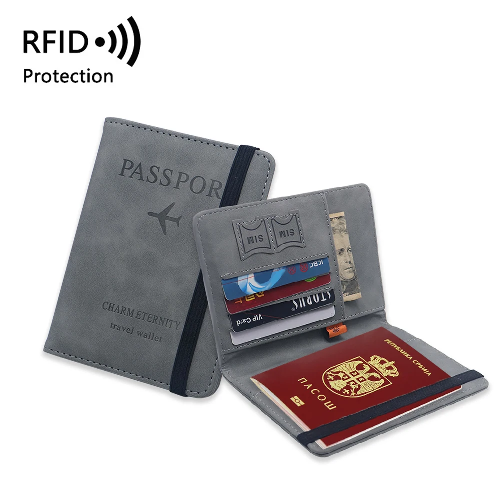 

Cost-Effective Slim RFID Blocking PU Leather Travel Passport Holder Cover Wallet with Card Slot SIM Card Slot Ticket Holder