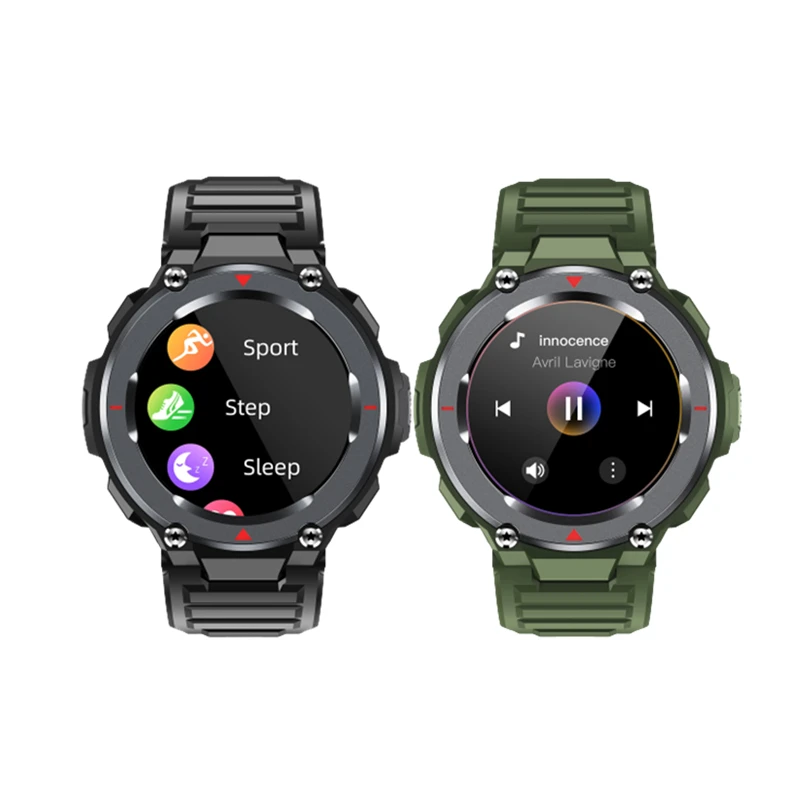 

s25 Outdoor Smartwatch 1.4 inch Full Touch Screen Fitness Tracker Blood Pressure Smart Watch, Silver/ black