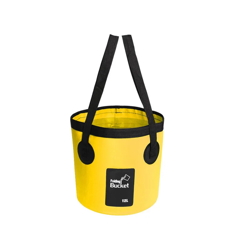 

Lvju 12L 20L Portable Bucket Outdoor Travel Water Storage Bag Waterproof Water Bag Fishing Portable Foldable Bucket Car Supplies, Green, blue, red/black/yellow/customized