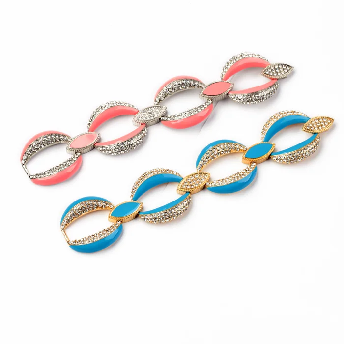 

sl00280 Extravagant Unique Colorful Enamel Diamond-encrusted Metal Chain Bracelet Women 2021