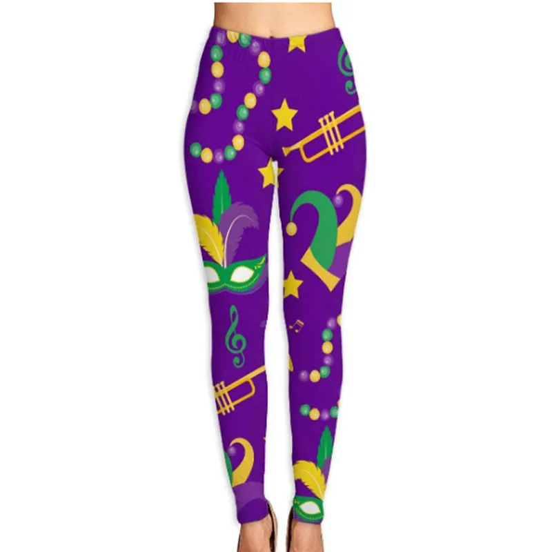 Custom Buttery soft Full-Length Mardi gras Leggings Pants