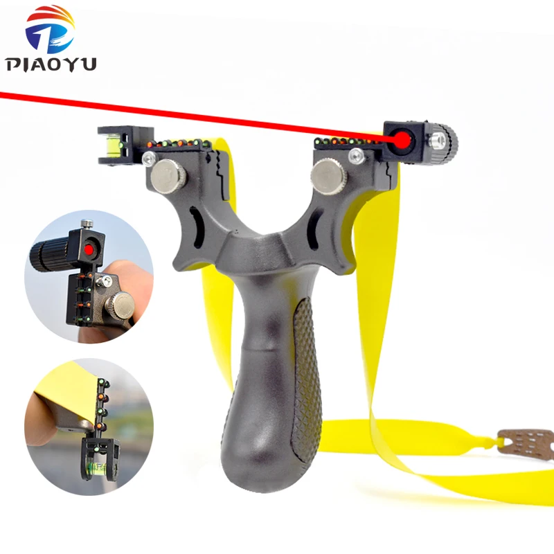 

2020 latest outdoor competitive slingshot high precision infrared aiming flat rubber band hunting slingshot