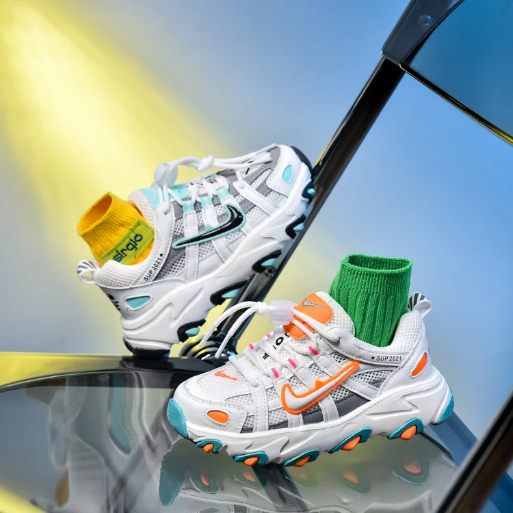 

Children's sports shoes 2021 spring and summer new boys mesh breathable hollow sports shoes girls shoes, Multicolor
