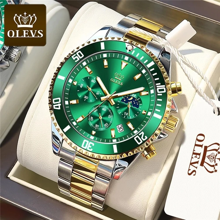 

OLEVS 2870 Fashion Waterproof Wrist Watch Men Top Brand Luxury Stainless Steel Strap Sport Date Clock Male Quartz Men's Watches