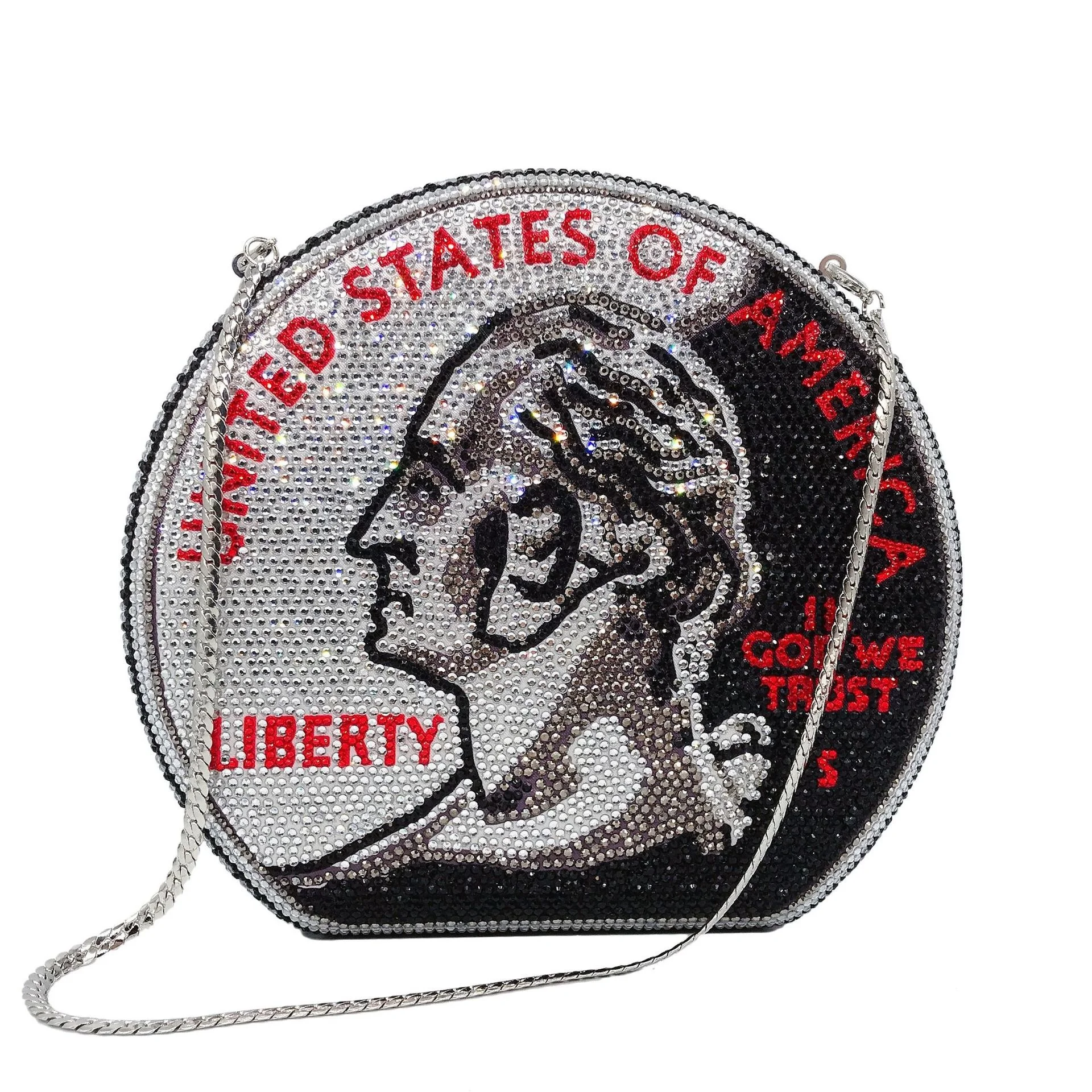 

ON-H85 New Trendy Luxury rhinestone dollar clutch bag money bag purse clutch diamond bag