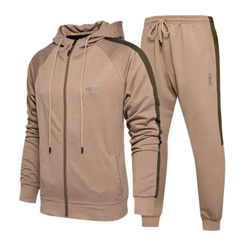 

Men's Autumn Soft Suits Youth Sports New Casual Fashion Clothing sets Solid Color Two-piece Classic Cotton Coat Sets