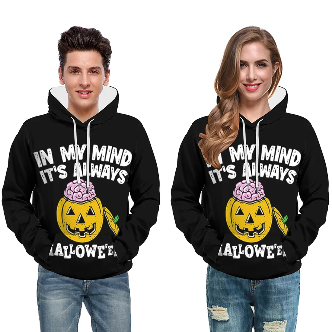 

Black Costume Halloween Pullover Drawstring Skull 3d Printed Unisex Oversized Hoodie Sweatshirt Men's Hoodies & Sweatshirts