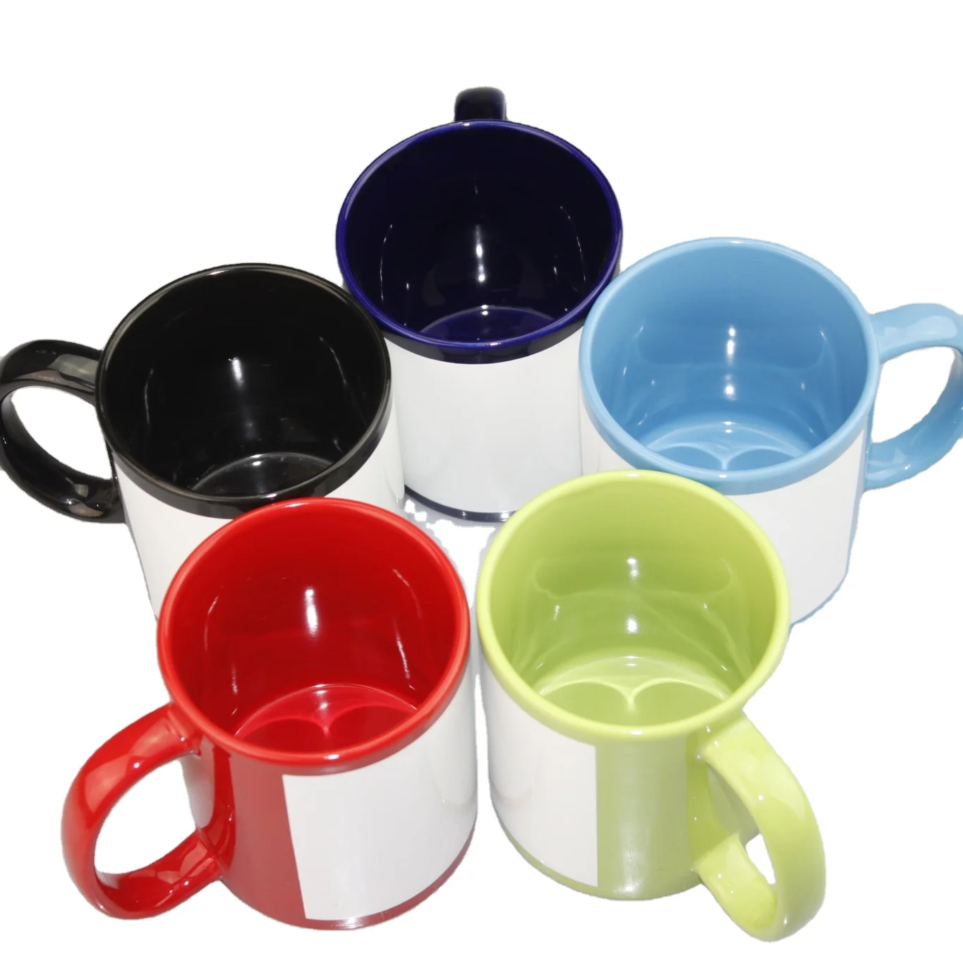 

Colorful 11oz Ceramic Coffee Mug blank custom made heat transfer sublimation enamel mug enamel cup gold ceramic mug, 5 colors
