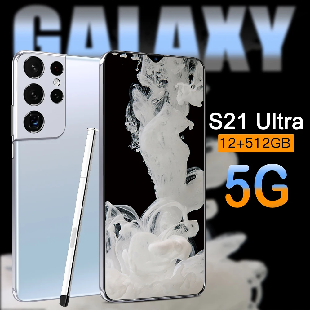 

2021 cheap android factory unlocked cell phones Note21 Ultra, Black blue white