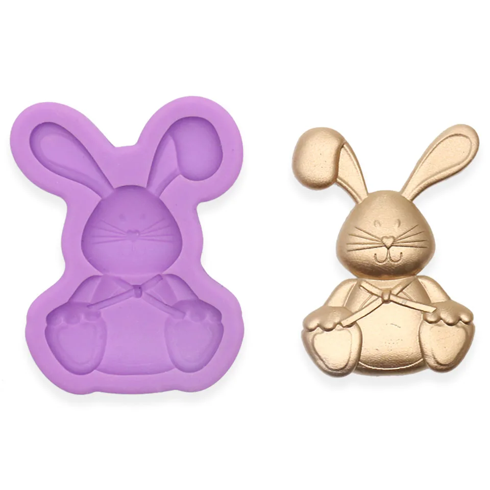 

3d animal easter bunny cake decorating tools with chocolate fondant clay decoration silicone mold, Random or specify