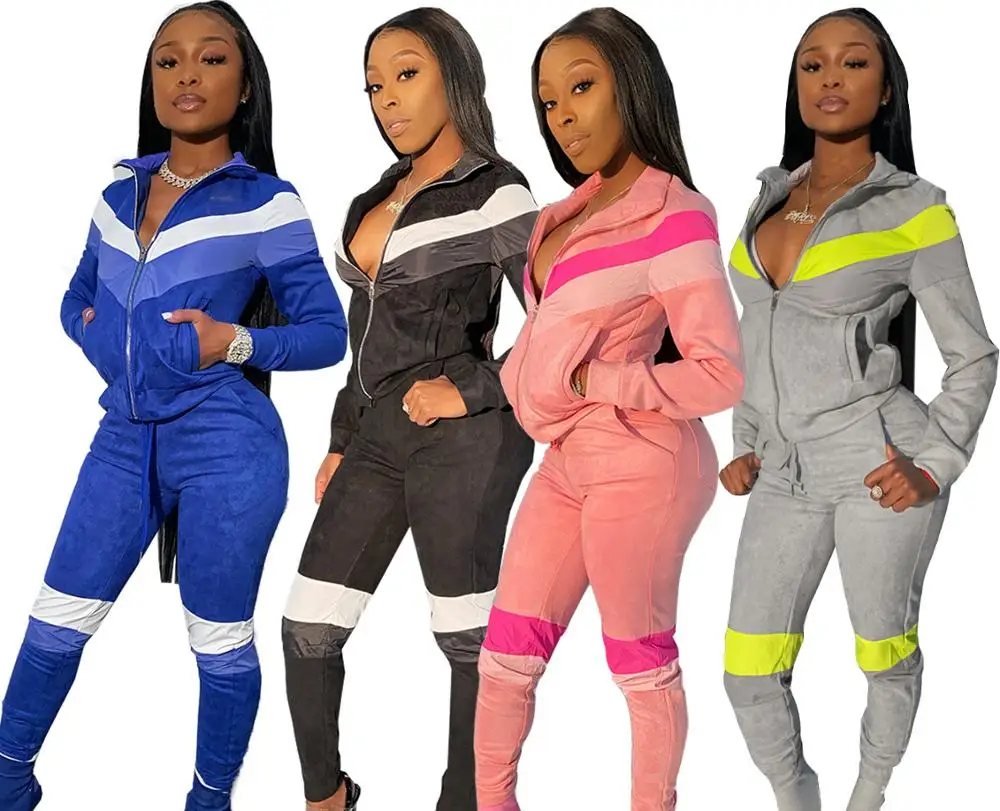 

Womens Reflective Two Piece Sets Jogging Suit Sportswear Trendy Women Runway Clothing Wholesale Boutique Women Clothes RS00274