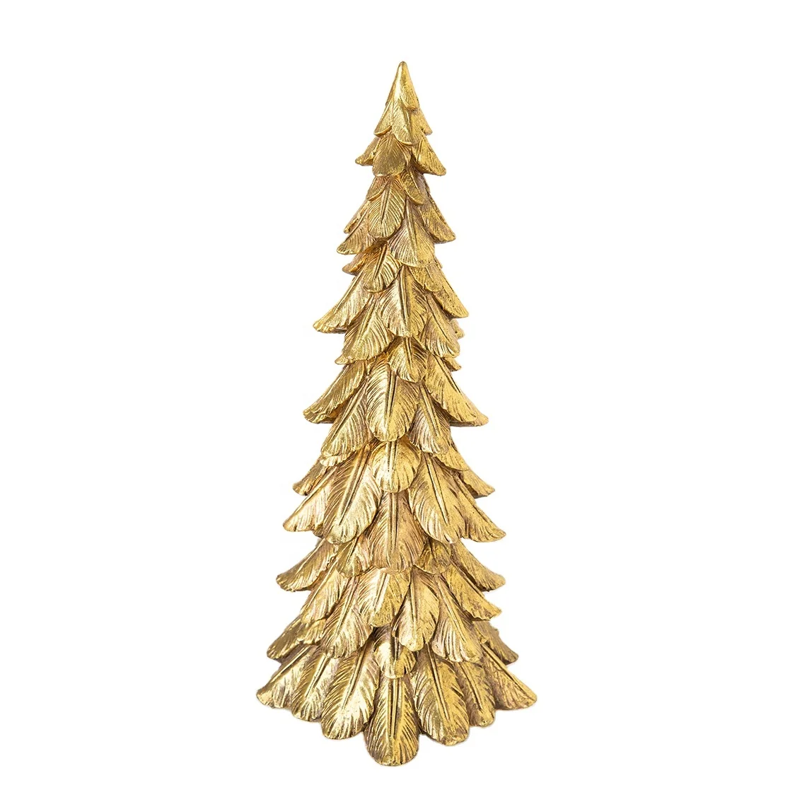 Vintage Luxury Gold Resin Pine Christmas Tree Crafts Home Decoration
