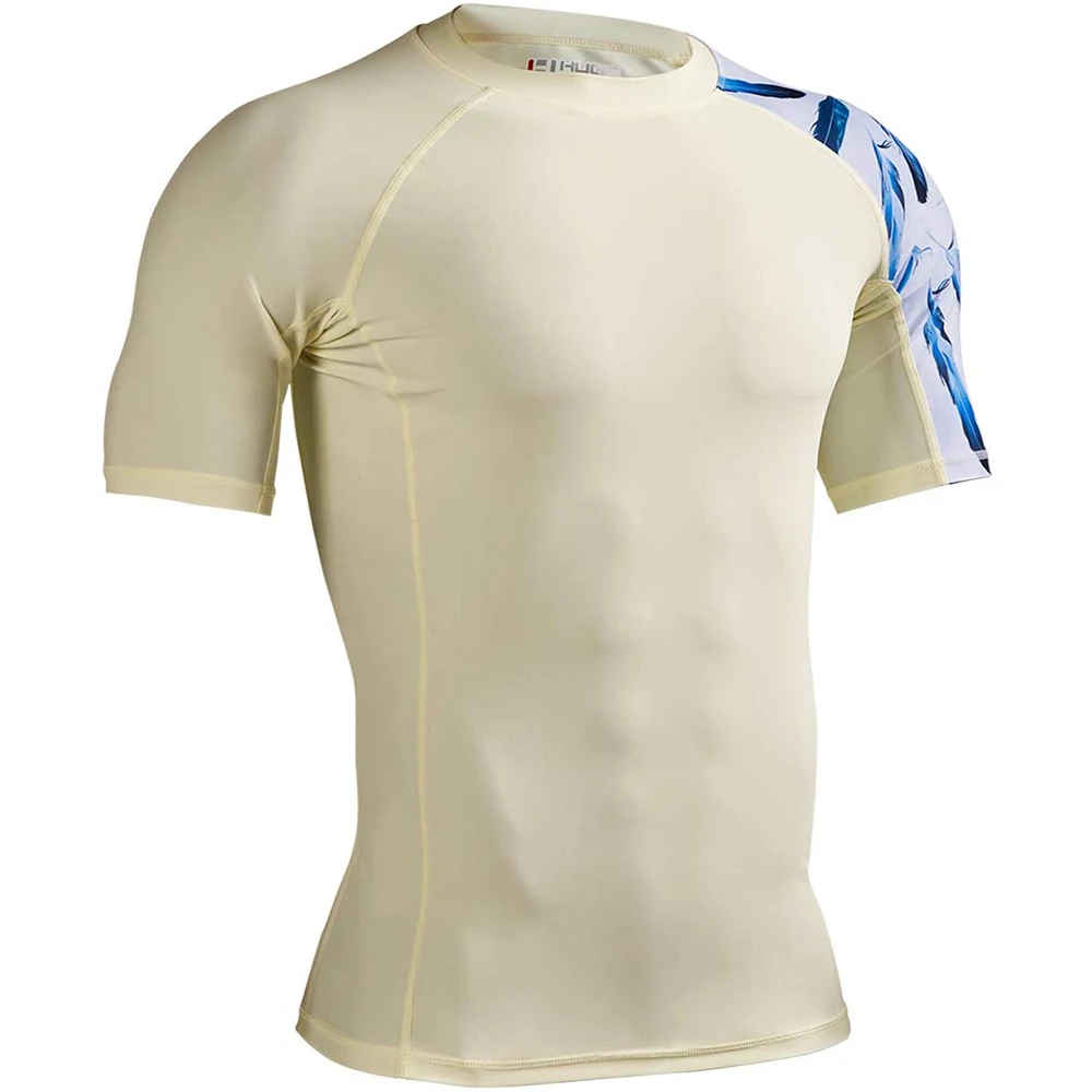 

Factory custom printed Quick Dry anti-UV Rash Guard blank mma white short sleeves Custom floral Rash Guard, Customized colors
