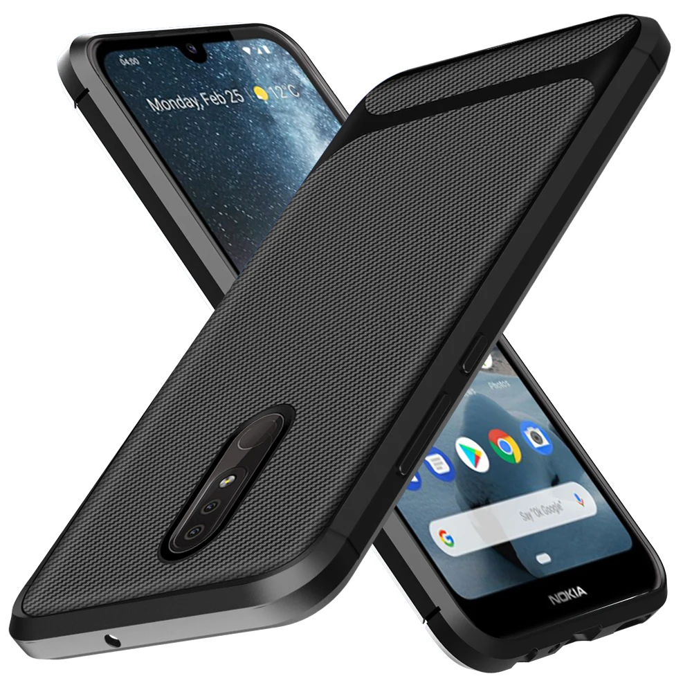 

XINGE For Nokia 4.2 Case Back Cover,Anti Slip Carbon Fiber Tpu Phone Case For Nokia 4.2 Fundas Celular, Black, blue, green, red