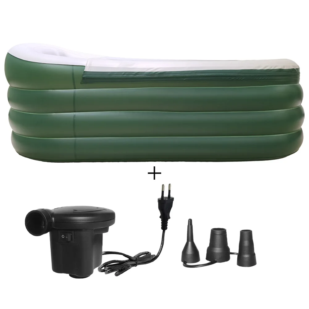 

PVC Free Standing Headrest Folding Portable Inflatable Bathtub for Adult, Dark grey,green,pink