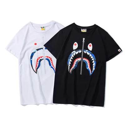 

Hip Hop Shark Printed Cotton Bape T Shirts For Men, 6 colors