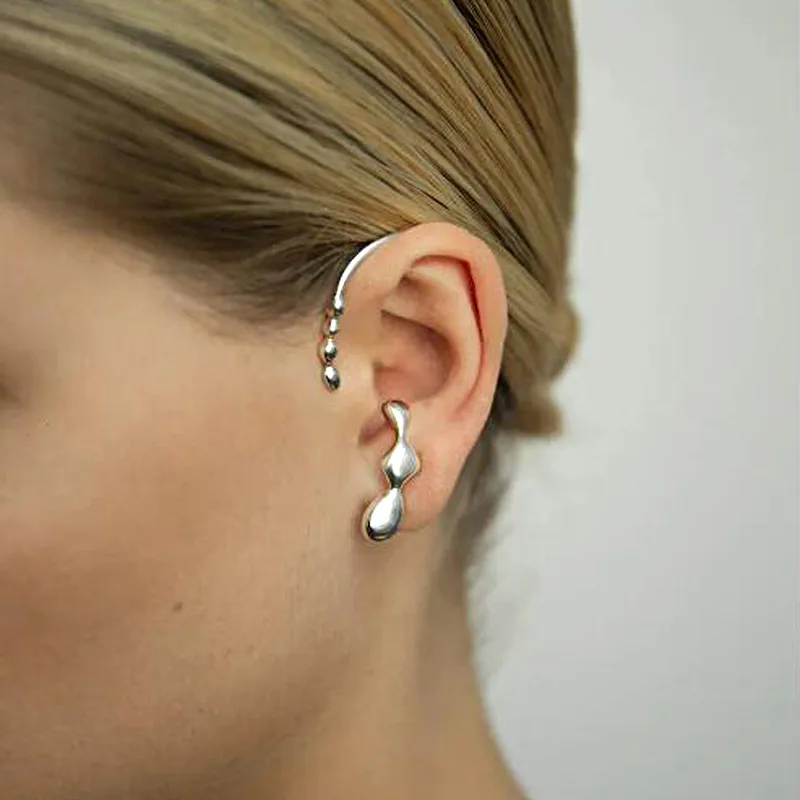 

Exaggerated Ear shape ear clip simple hip-hop jewelry chunky no pierced cartilage cuff earrings