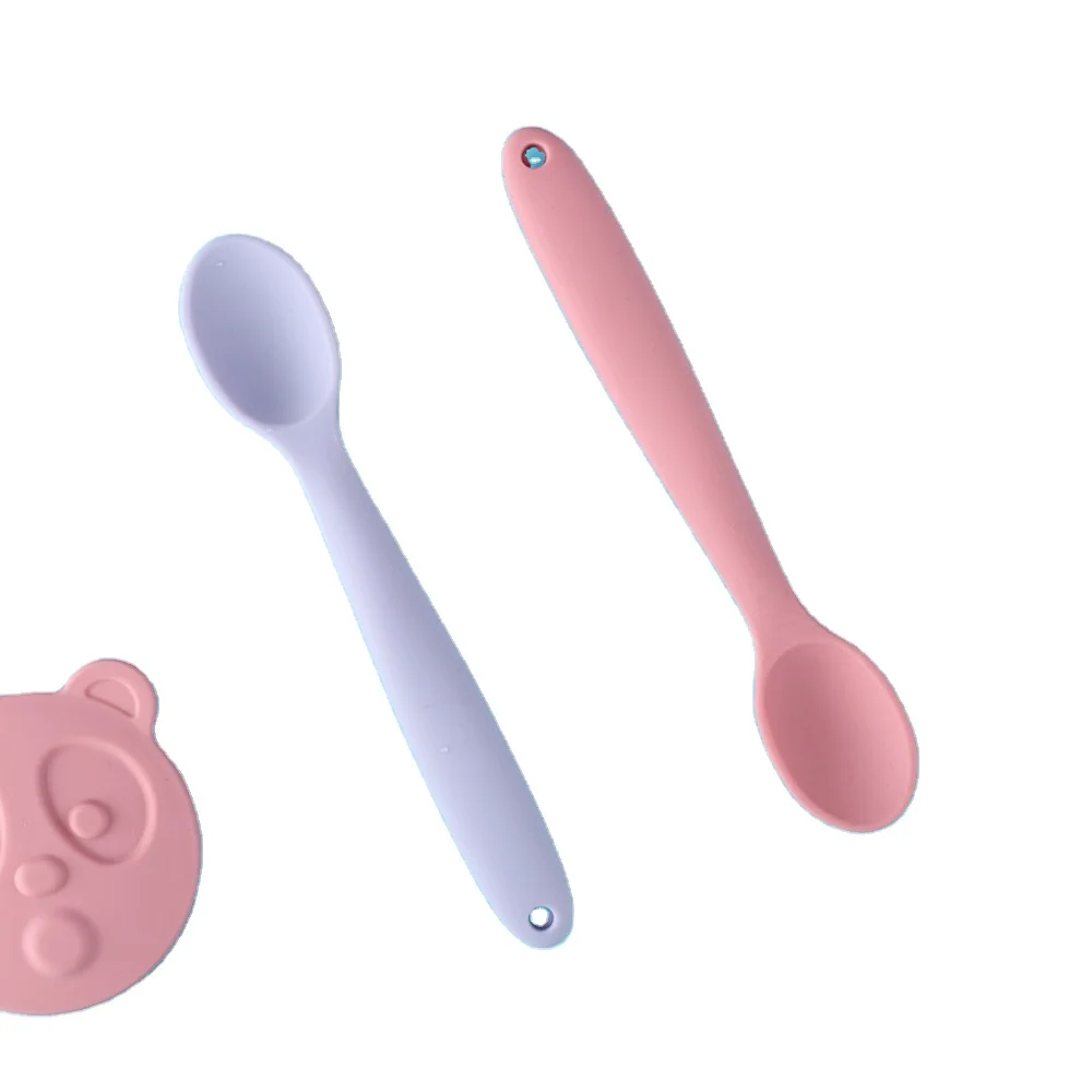 

Silicone spoons for kids serving teaspoons coffee tea bath salt soft spoons for training to feed babies, Any color available